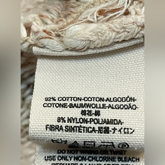 FREE PEOPLE SPELLS TROUBLE BROWN & BEIGE DISTRESSED RAW SWEATER - Picture 9 of 12